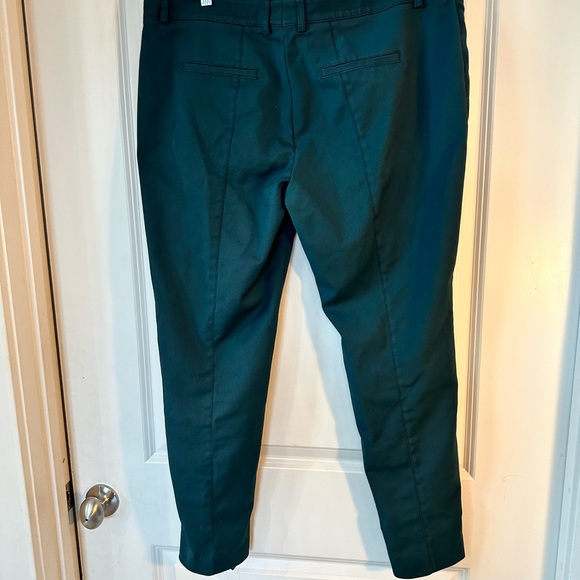 Akris Punto Teal Melissa Slim Fit Straight Leg Cigarette Pants, size 16 - Picture 8 of 9